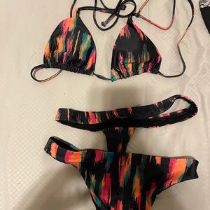 Multi color two piece bikini